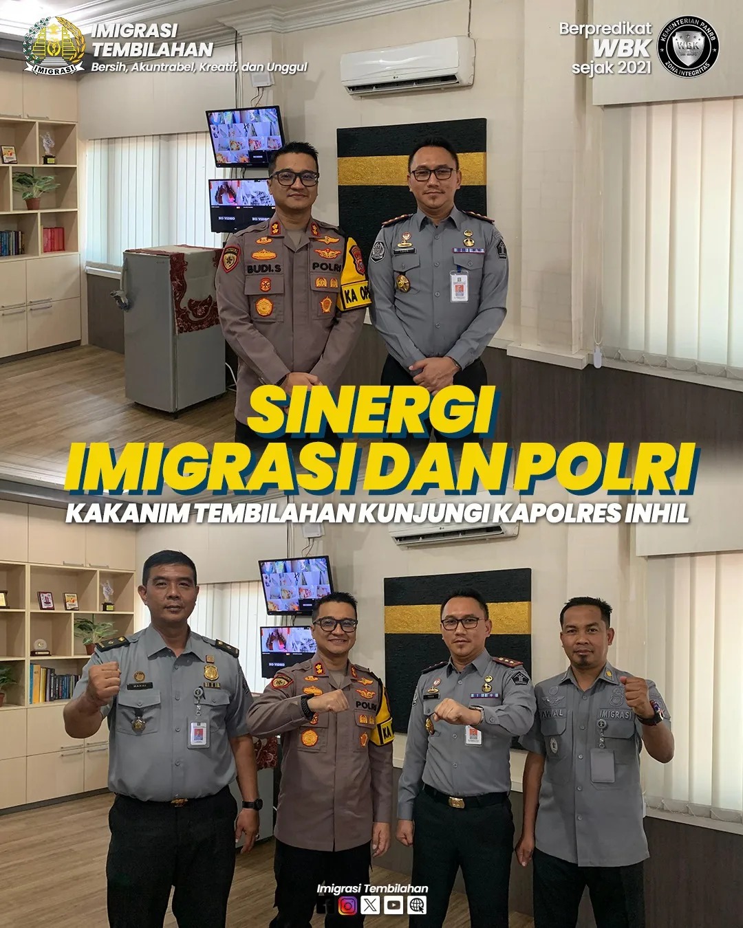 KAKANIM TEMBILAHAN KUNJUNGI KAPOLRES INHIL, "SINERGI BERSAMA POLRI SANGAT PENTING"