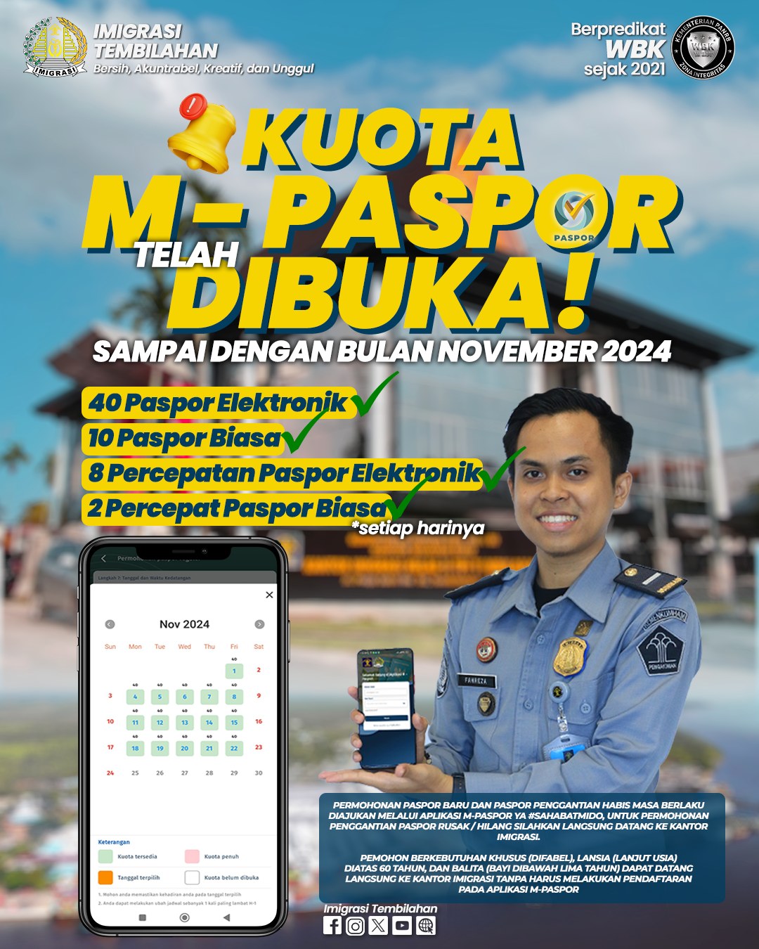Kuota M-paspor Kanim Tembilahan sudah di buka 