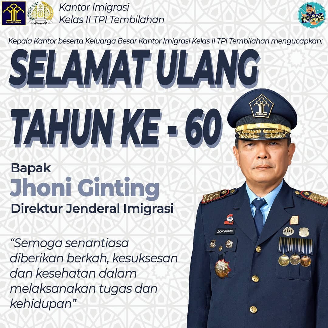 SELAMAT ULANG TAHUN KE-60 BAPAK JHONI GINTING