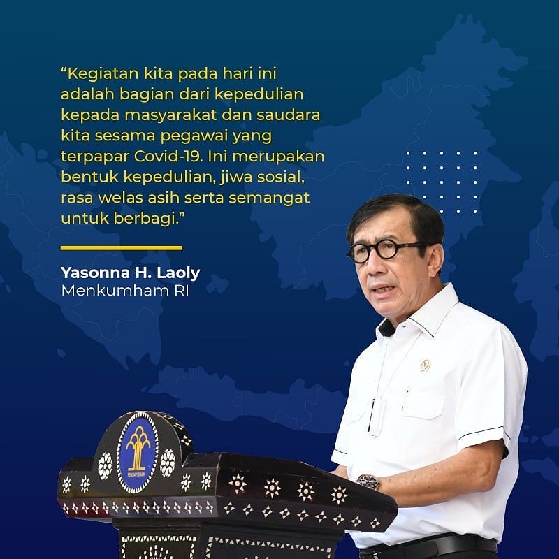 Kemenkumham Salurkan 46 Ribu Paket Kepada Masyarakat Terdampak Covid-19  
