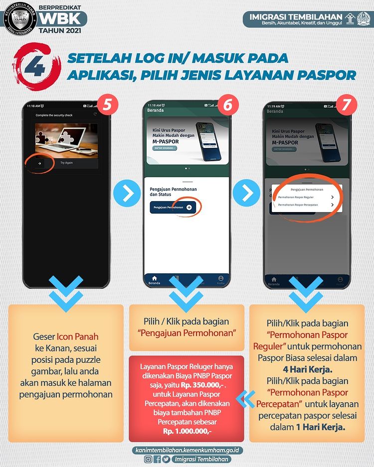 Berikut tata cara permohonan paspor melalui Aplikasi M-Paspor