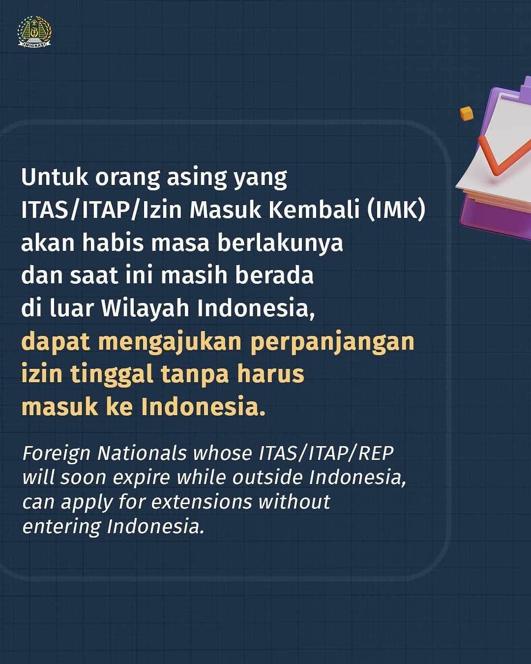 ITAS/ITAP/IMK  Habis Berlaku Saat di Luar Negeri Harus Gimana?